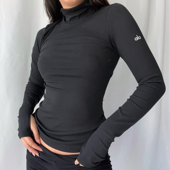 ALO Yoga Tops - Alo Yoga Ribbed Runner Hoodie